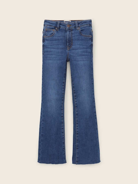 Jeans évasé par Teen Girls, Clean Dark Stone Blue Denim