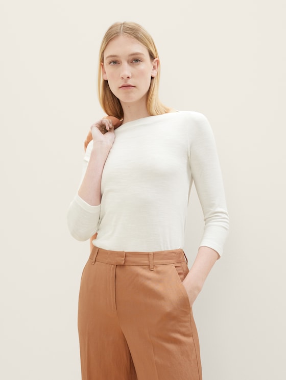 T-shirt with a submarine neckline by Women, Whisper White