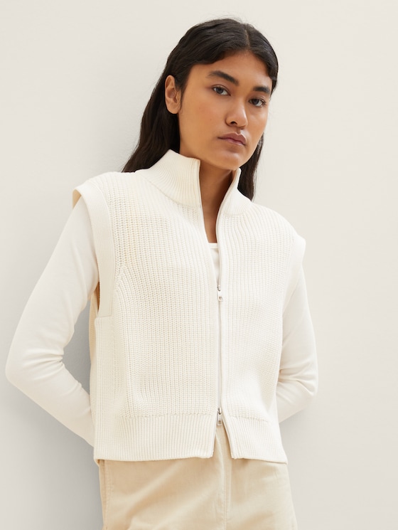 Weste aus Strick von Denim Female, Gardenia White