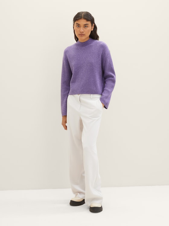 Ribbed sweater with recycled polyester