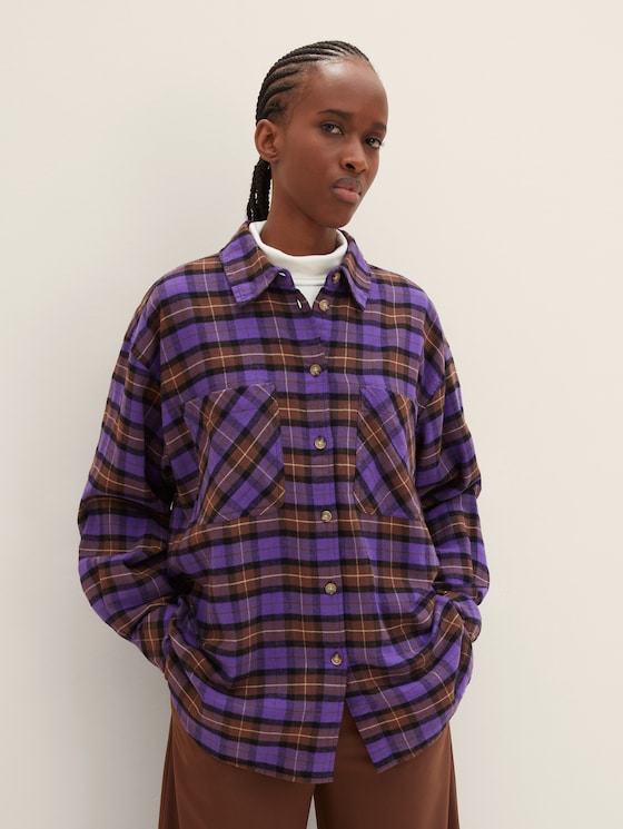 Flannel shirt with a check pattern