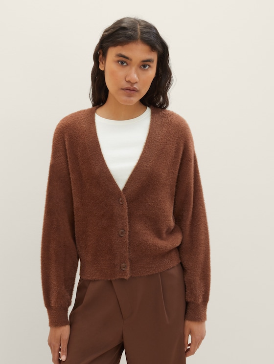 Knitted cardigan with a V-neckline