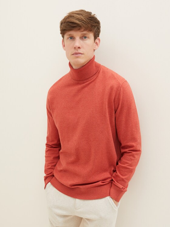 Knitted pullover with a turtleneck