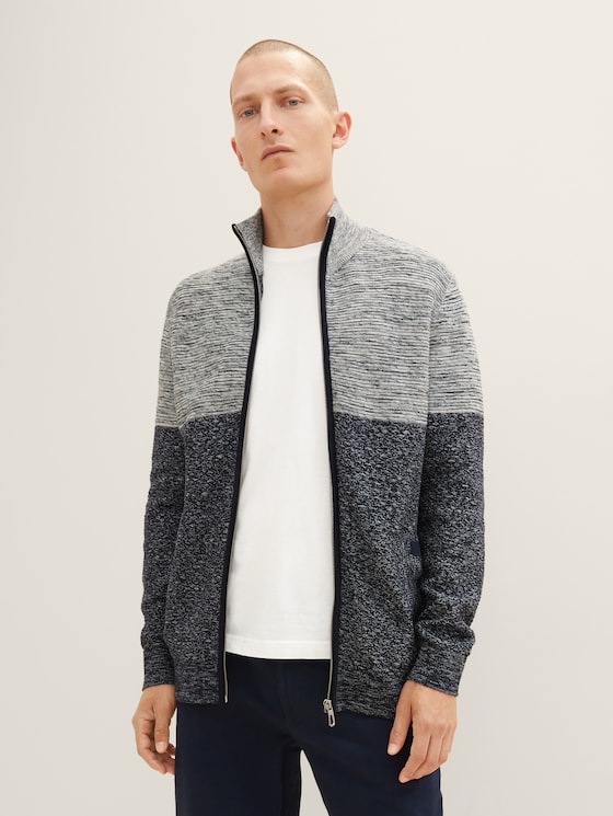 Cardigan in a mix of materials