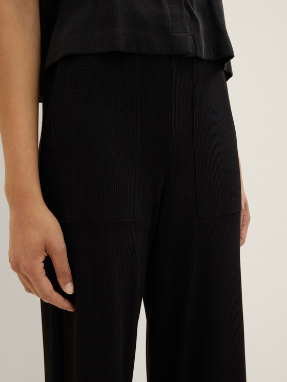 Waffle-textured culotte