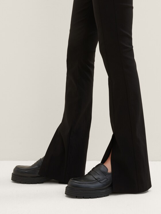 Trousers with flared legs