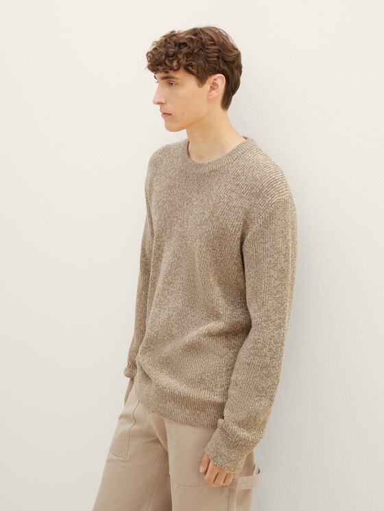 Knitted sweater in a melange look