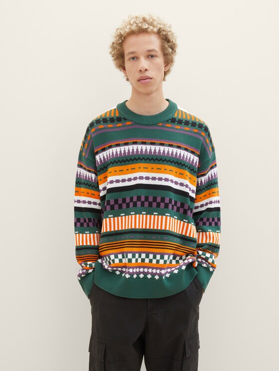 Multi-coloured knitted sweater