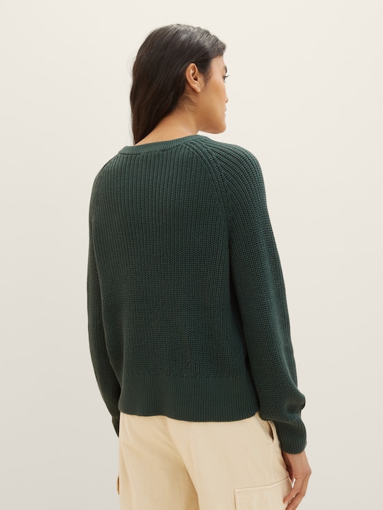 Pullover with raglan sleeves by Denim Female, huntsman green