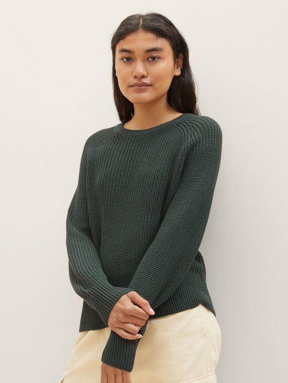 Pull à manches raglan par Denim Female, huntsman green