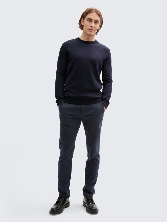 Strickpullover aus Baumwolle von Men, Knitted Navy Melange