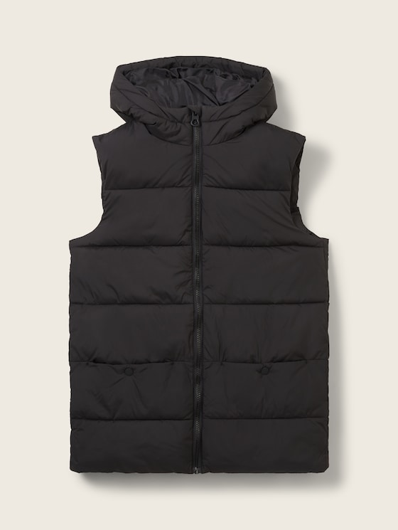 Long vest with a hood