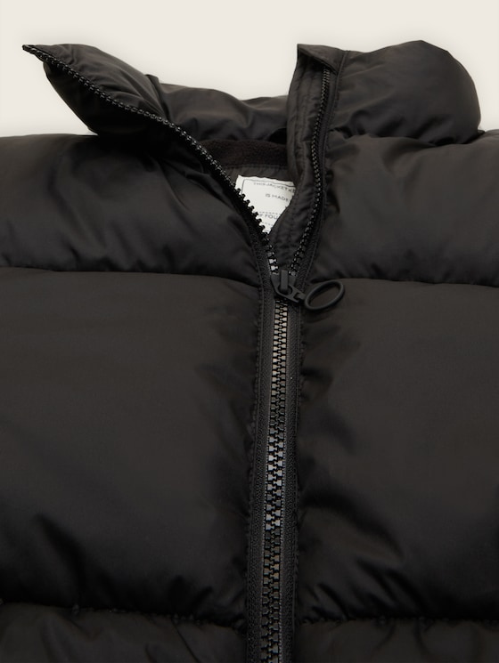 puffer jacket with a stand-up collar