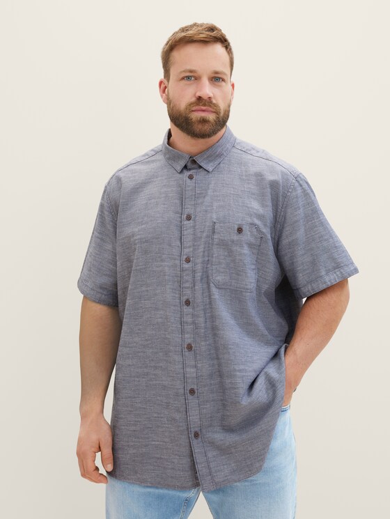Plus - Shirt made of twill