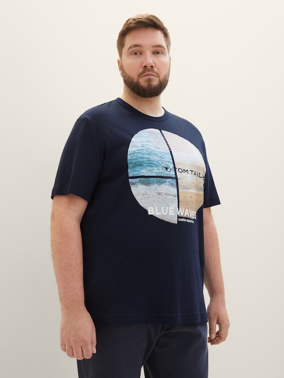 Plus Size - T-Shirt mit Fotoprint von Men Plus Size, sky captain blue