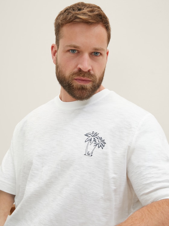 Plus - T-Shirt mit Palmenprint
