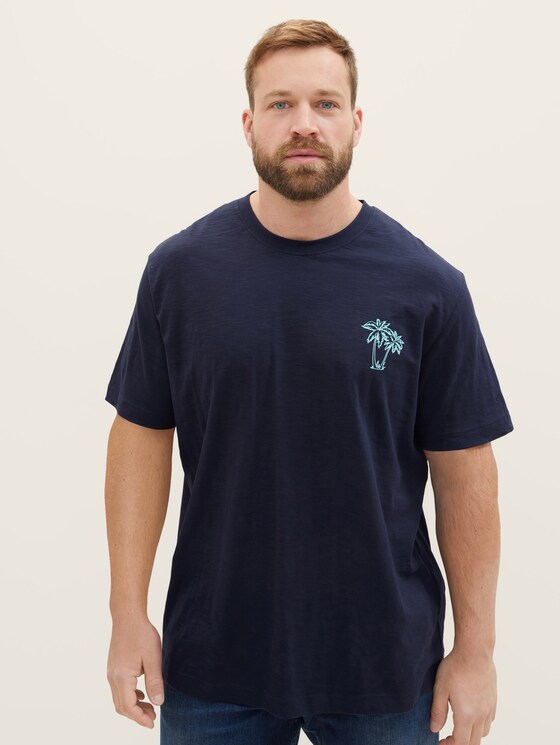 Plus - T-Shirt mit Palmenprint