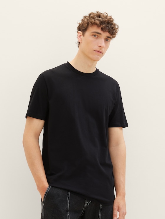 T-shirt in een dubbelverpakking door Denim Male, Black