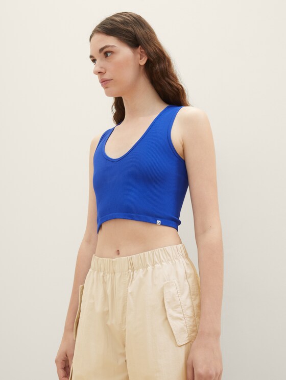 Cropped Top mit V-Ausschnitt