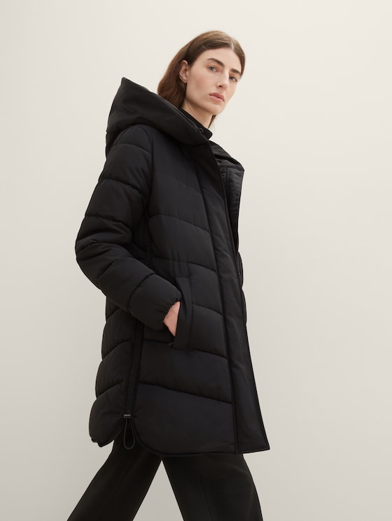 Puffer coat with recycled polyester