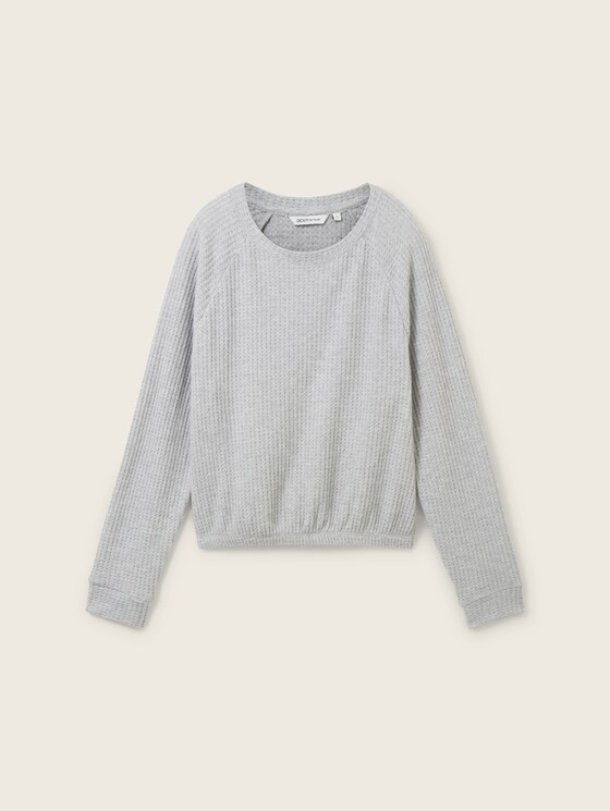 Langarmshirt mit Waffelstruktur