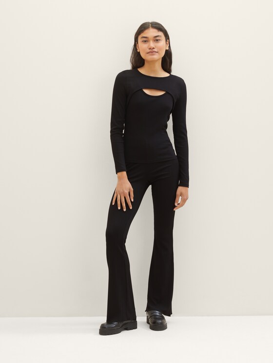 Langarmshirt mit Rippstruktur