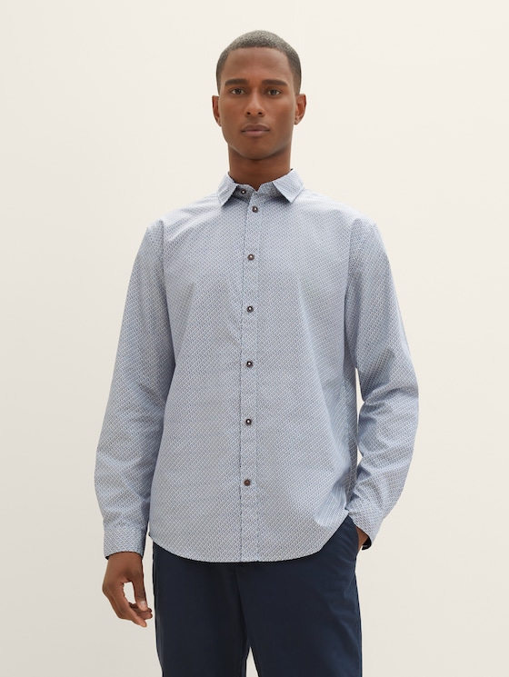 Overhemd met all-overprint door Men, beige blue minimal design