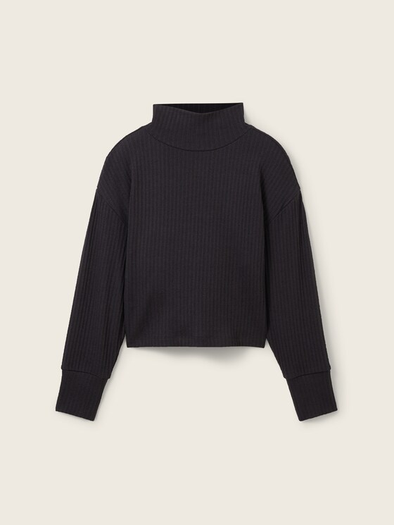 Cropped sweatshirt with a stand-up collar