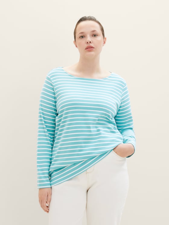 Plus - Striped long-sleeved shirt