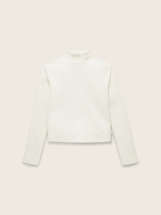 Cropped long-sleeved T-shirt with recycled polyester
