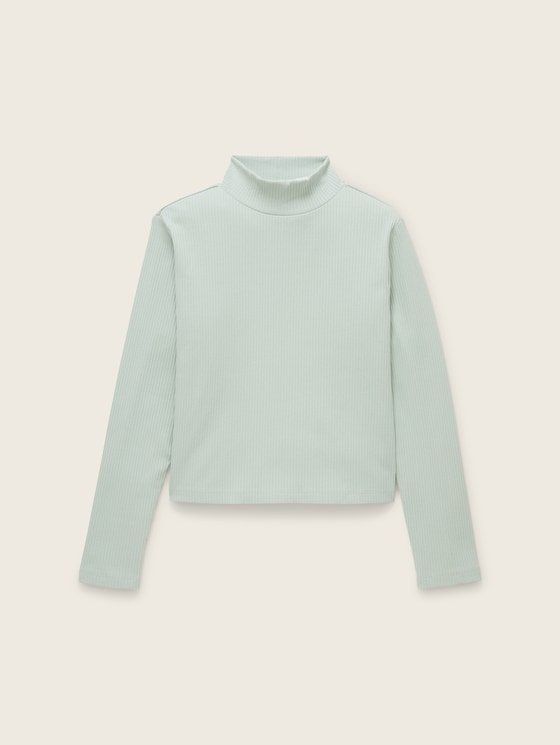 Cropped long-sleeved T-shirt with recycled polyester