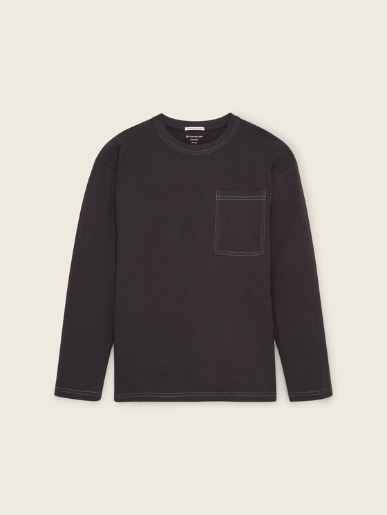 Oversized long-sleeved shirt with organic cotton