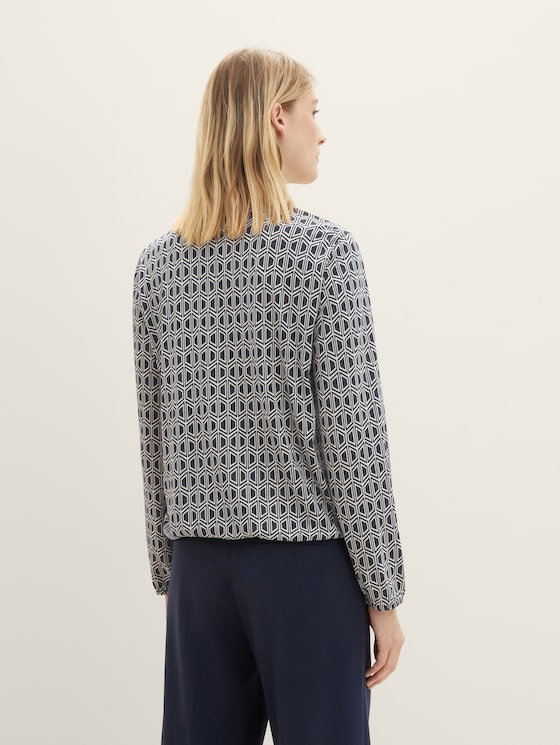 T-Shirt-Bluse mit Allover-Print von Women, navy geometrics print