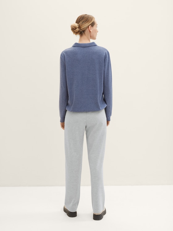 Sweatshirt in a melange look by Women, stormy sea blue melange