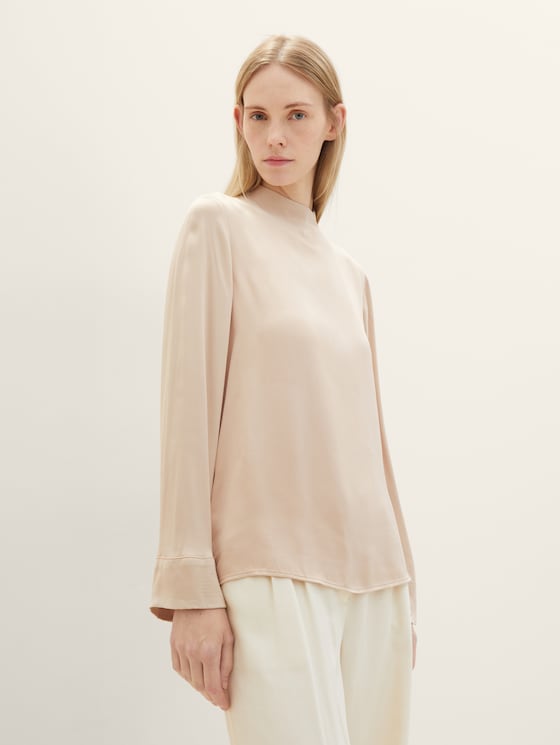 Silk turtleneck sale blouse