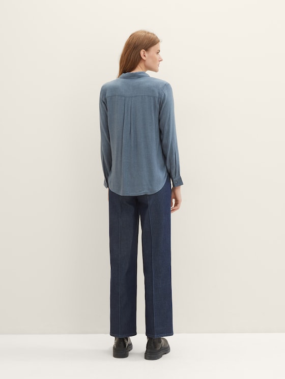 Bluse in Melange Optik von Women, stormy sea blue melange