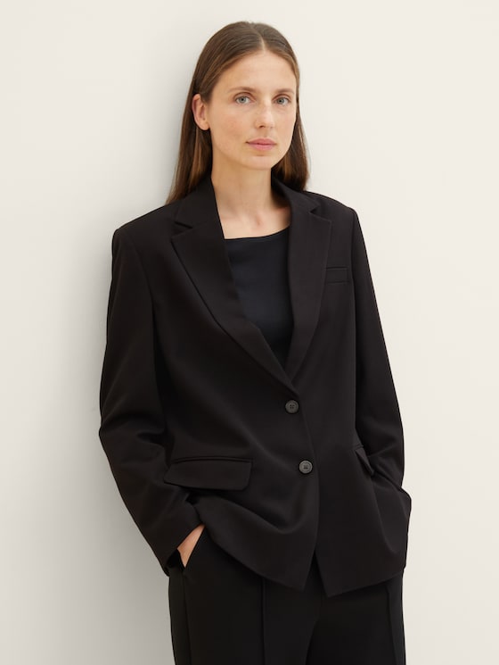 Oversized blazer with recycled polyester