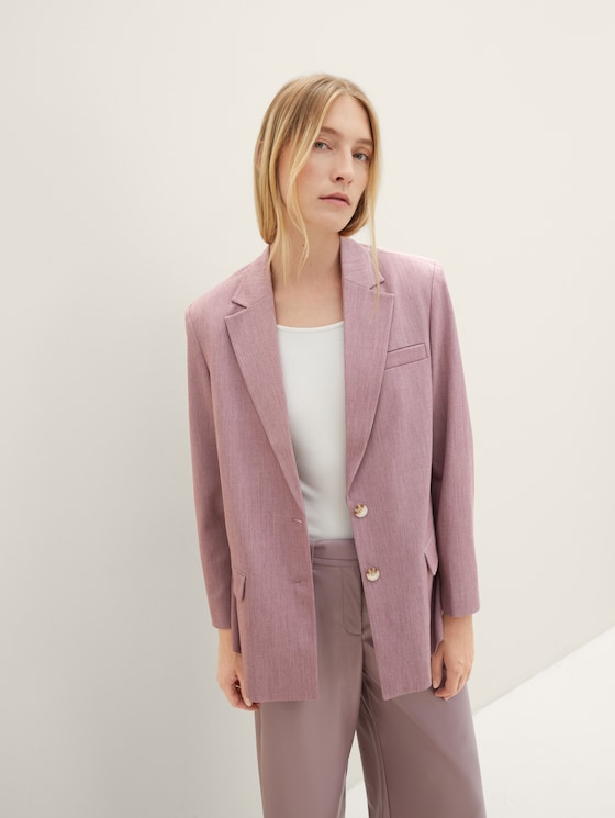 Oversized blazer with recycled polyester