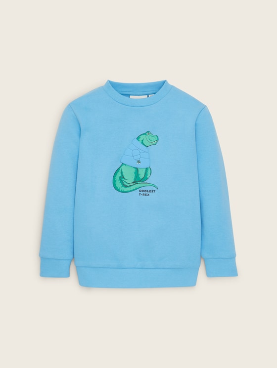 Sweatshirt met print door Mini Boys, rainy sky blue