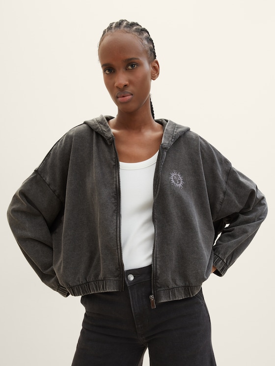 Sweatjack met motief door Denim Female, deep black