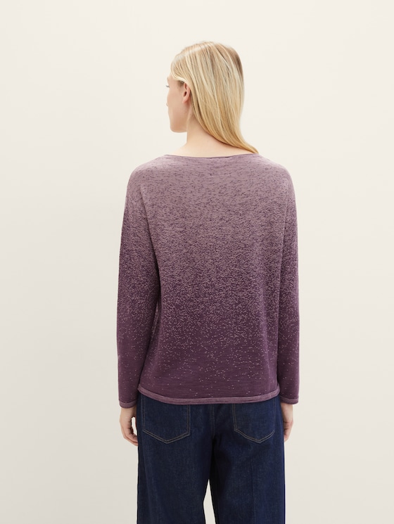 Knitted sweater with organic cotton by Women, lilac degrade design