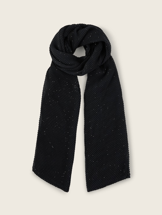 Pleated scarf with glitter