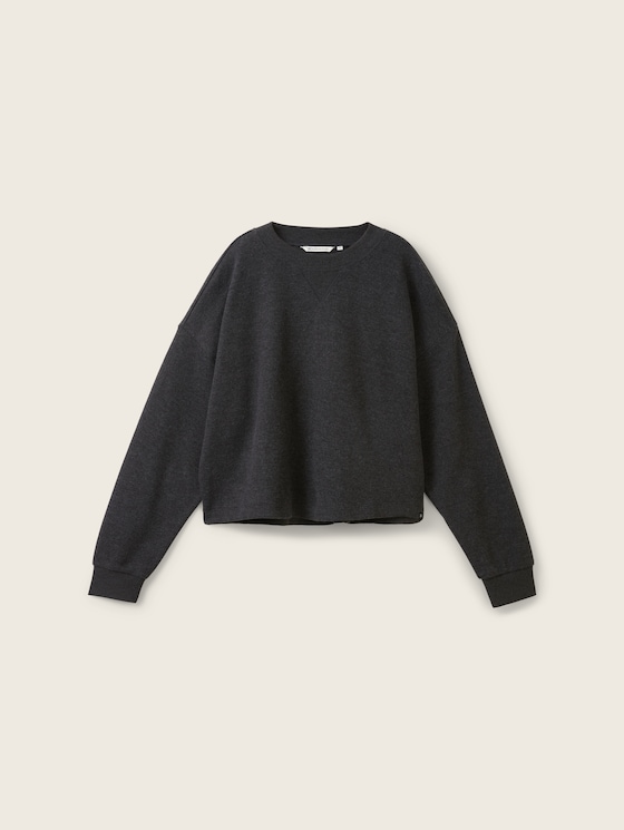 Cropped Sweatshirt mit Rundhalsausschnitt