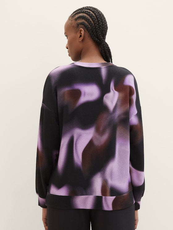 Oversized sweatshirt by Denim Female, black abstract print