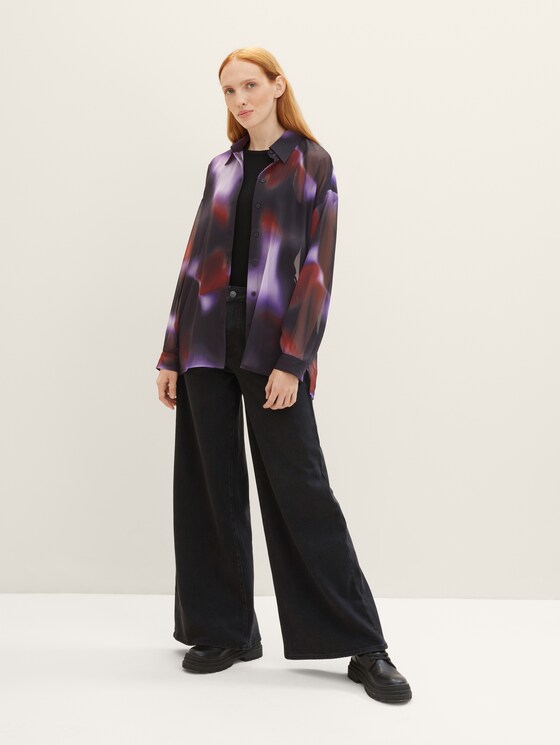 Oversized Hemd mit recyceltem Polyester