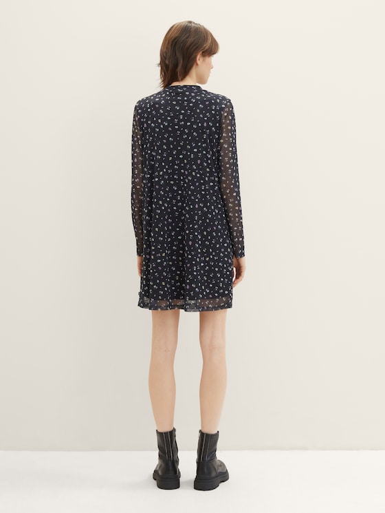 Patterned mini dress by Denim Female, black small flower print