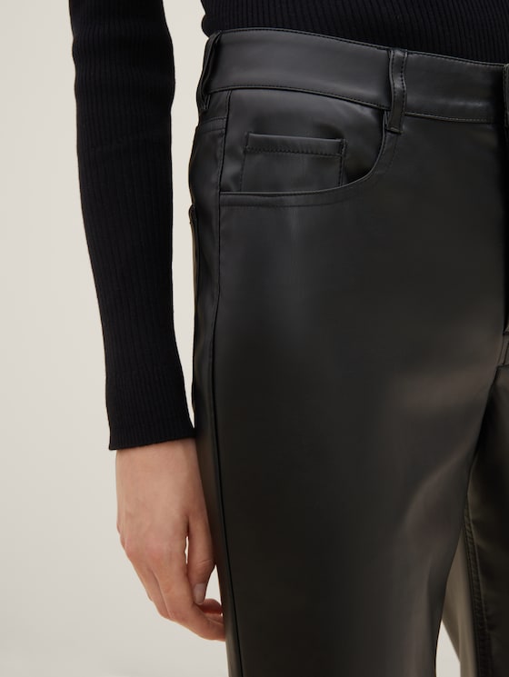 Emma straight leg faux leather trousers
