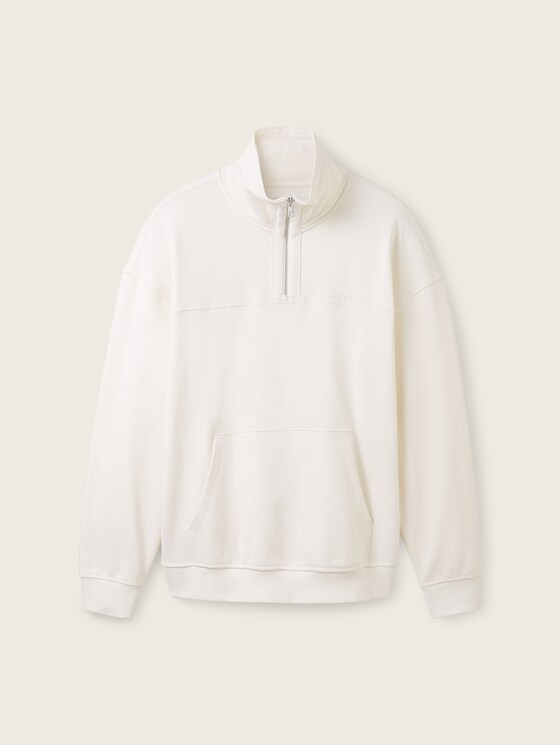 Sweatshirt mit Troyer Kragen