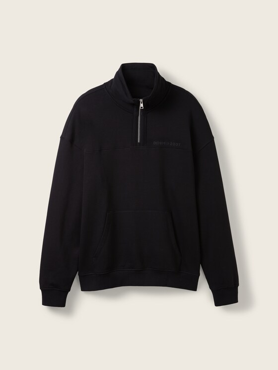 Sweatshirt mit Troyer Kragen