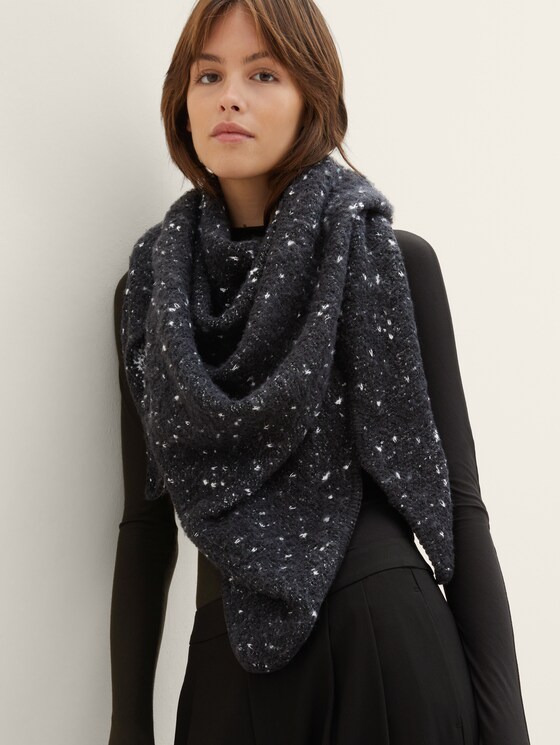 Driehoekige sjaal met gerecycled polyester door Denim Female, abstract dot jacquard